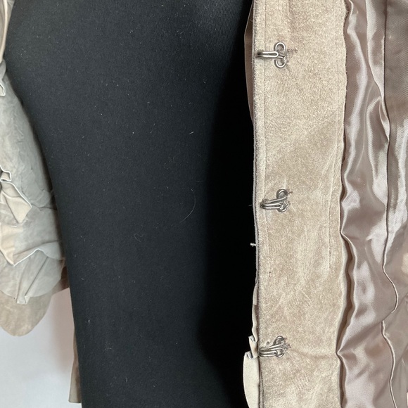 INC International Concepts - Size M Taupe Suede Ruffled Jacket (orig. $199) - Picture 10 of 13